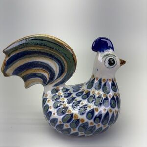 Vintage Signed HandPainted Tonala Mexican Folk Art Pottery Rooster